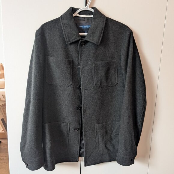 Patrick Assaraf Wool Chore Coat/Shirt Jacket - Medium/Charcoal Grey - Picture 1 of 7